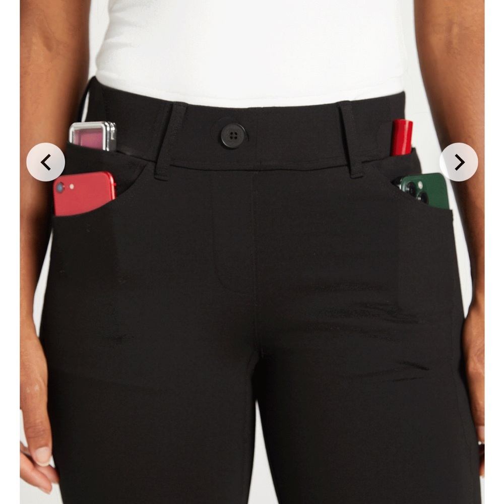🛍️ Betabrand Classic Black 7-pocket Dress/Yoga Pant 🛍️ - Picture 3 of 12